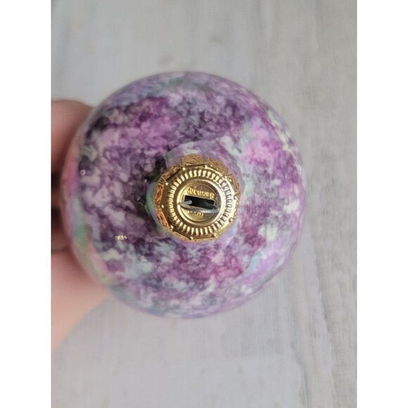 Unique purple marbled abstract pointed blown glass ornament Xmas - Picture 8 of 8